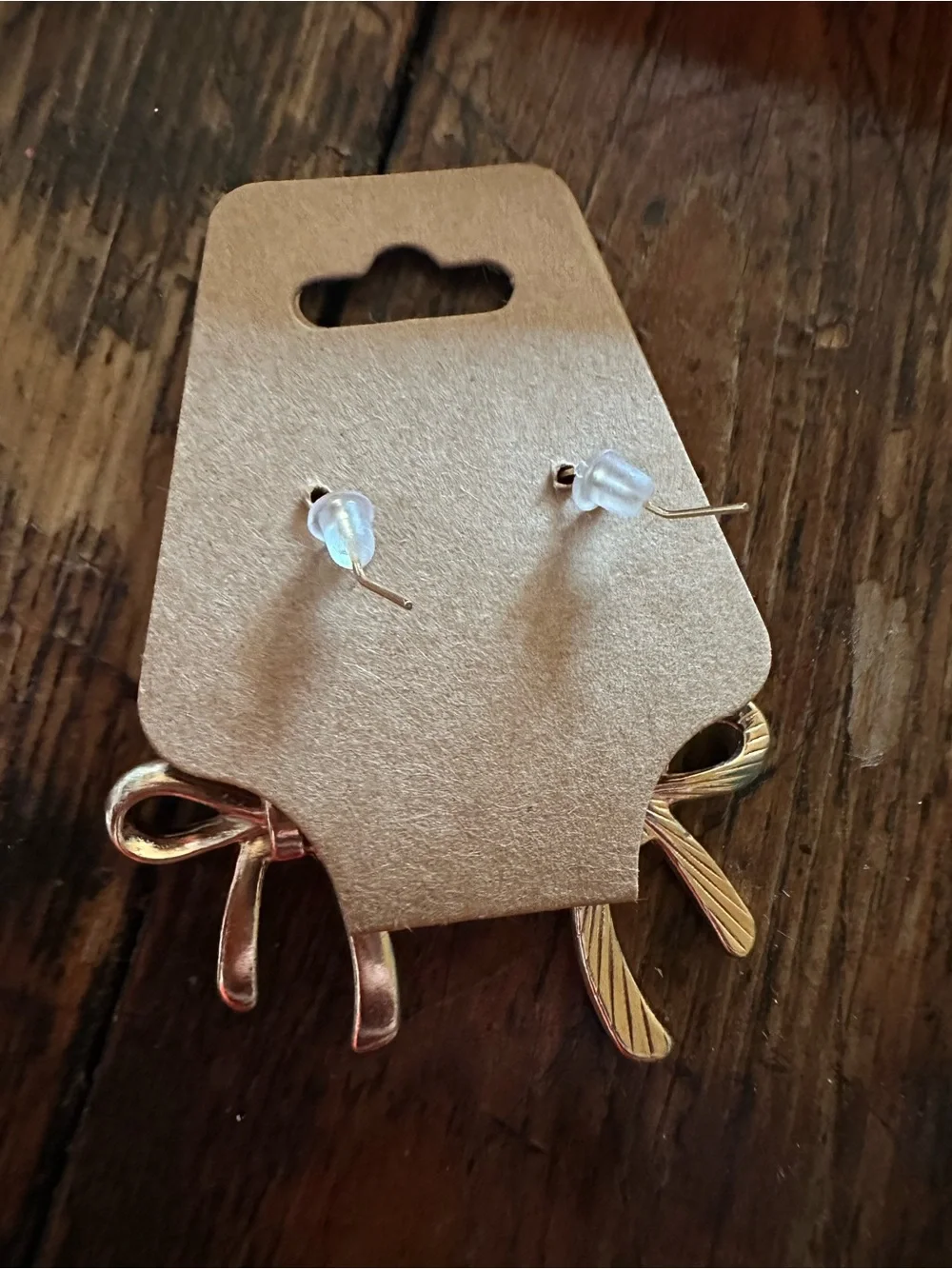 Handmade Gold Tone Bow Dangle Earrings 🎀 Nickel Free, Gold Plated